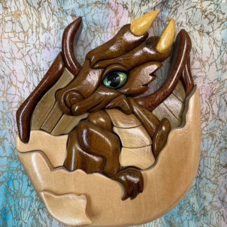 Wood Intarsia Dragon hatchling