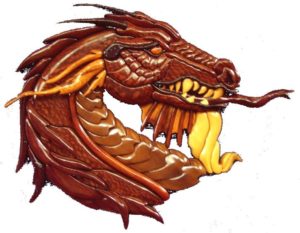 intarsia dragon head